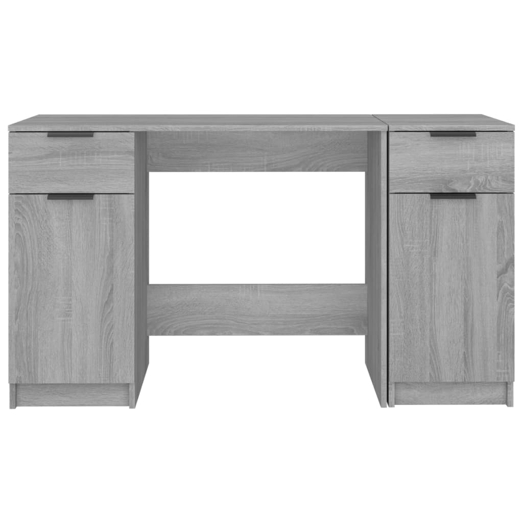 Desk with side cabinet gray Sonoma wood material