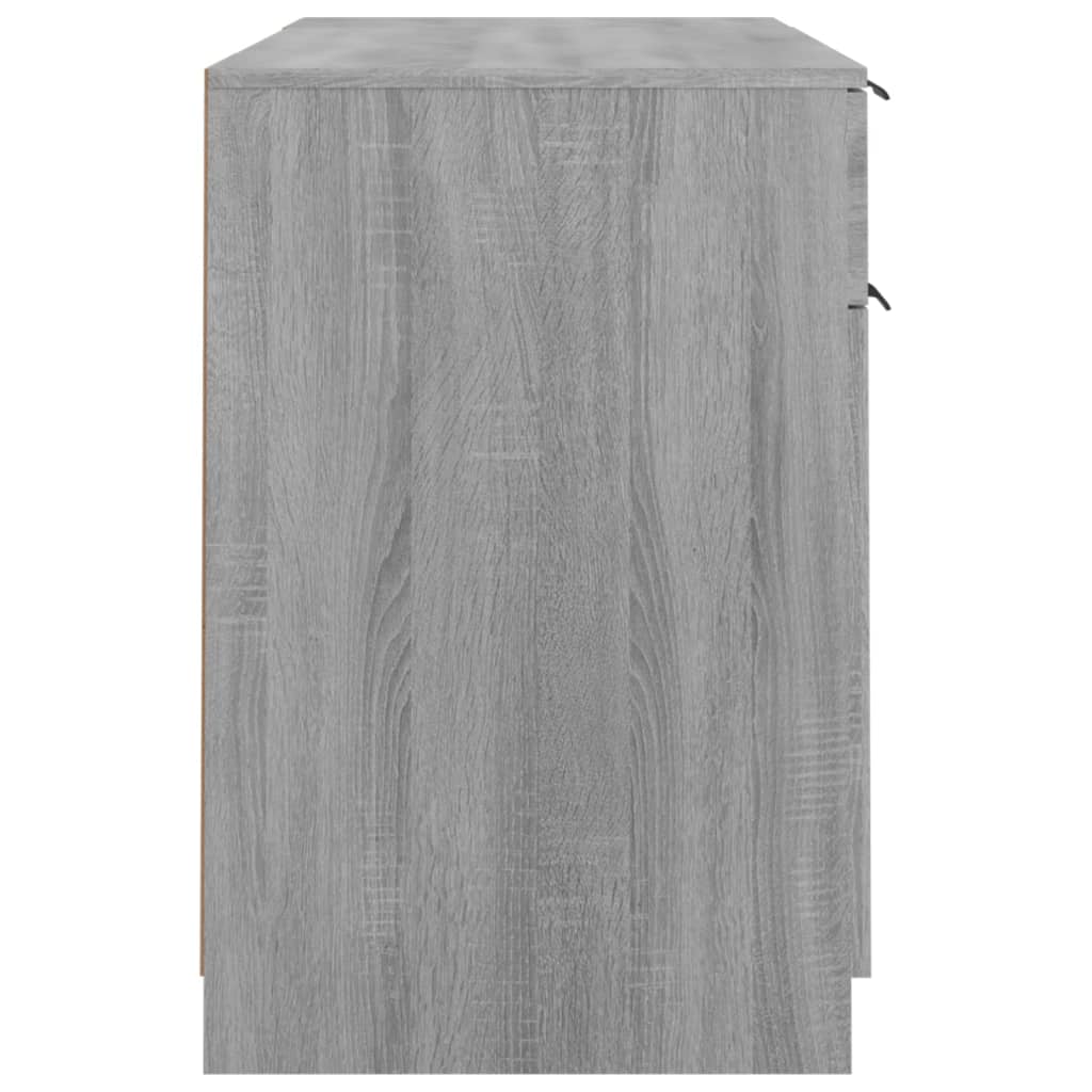 Desk with side cabinet gray Sonoma wood material