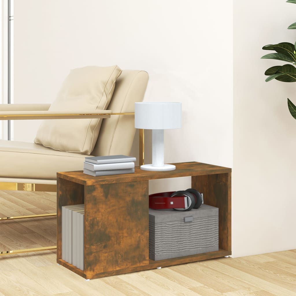 Meuble TV chêne fumé 60x24x32 cm matériau bois
