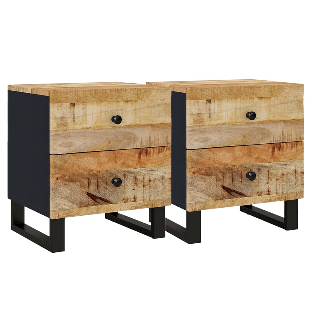 Bedside tables 2 pcs. 40x33x46 cm solid mango wood