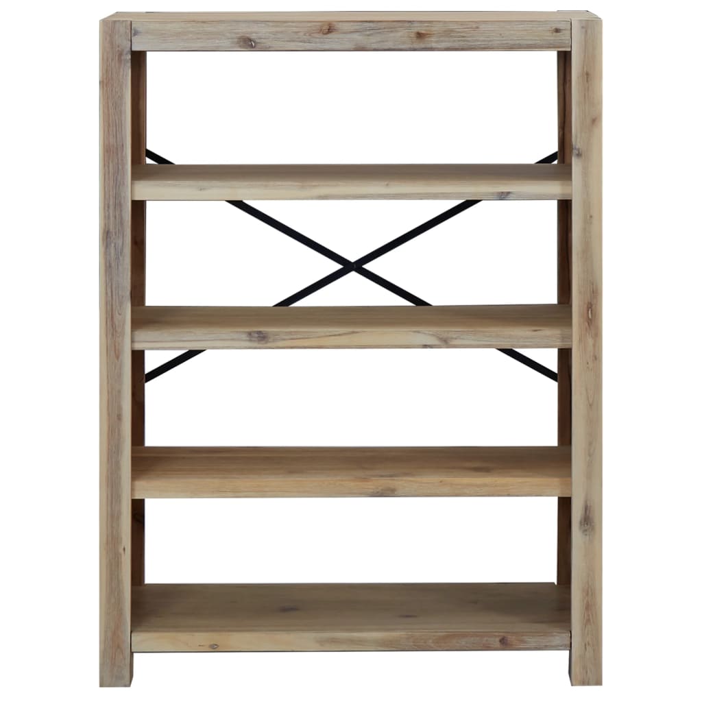 Bibliothèque 4 étagères 80x30x110 cm en bois d'acacia massif