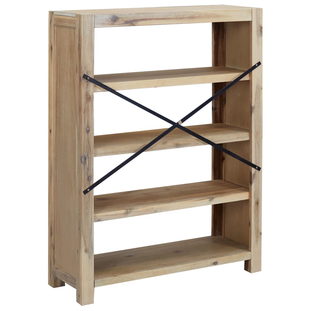 Bibliothèque 4 étagères 80x30x110 cm en bois d'acacia massif