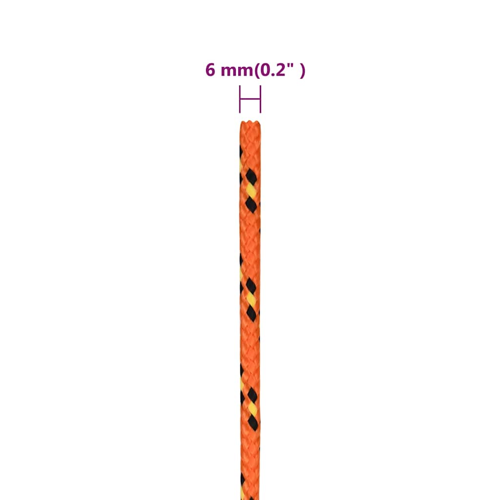 Bootsseil Orange 6 mm 500 m Polypropylen