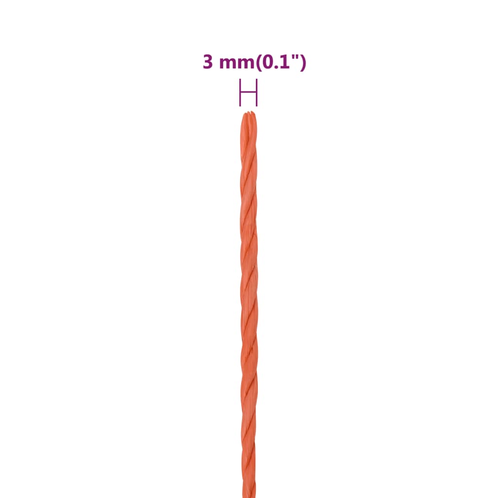 Arbeitsseil Orange 3 mm 100 m Polypropylen