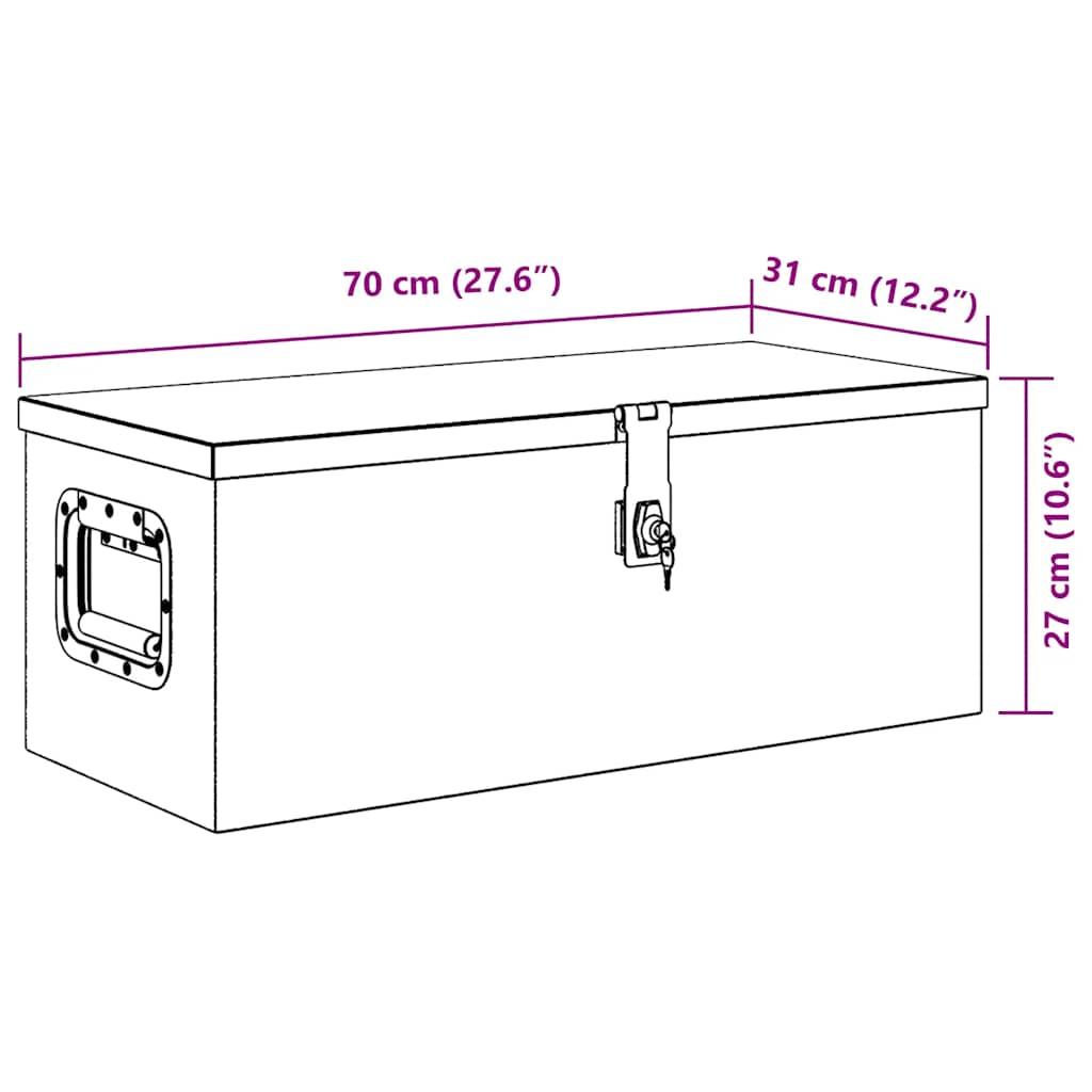 Aufbewahrungsbox Silbern 70x31x27 cm Aluminium