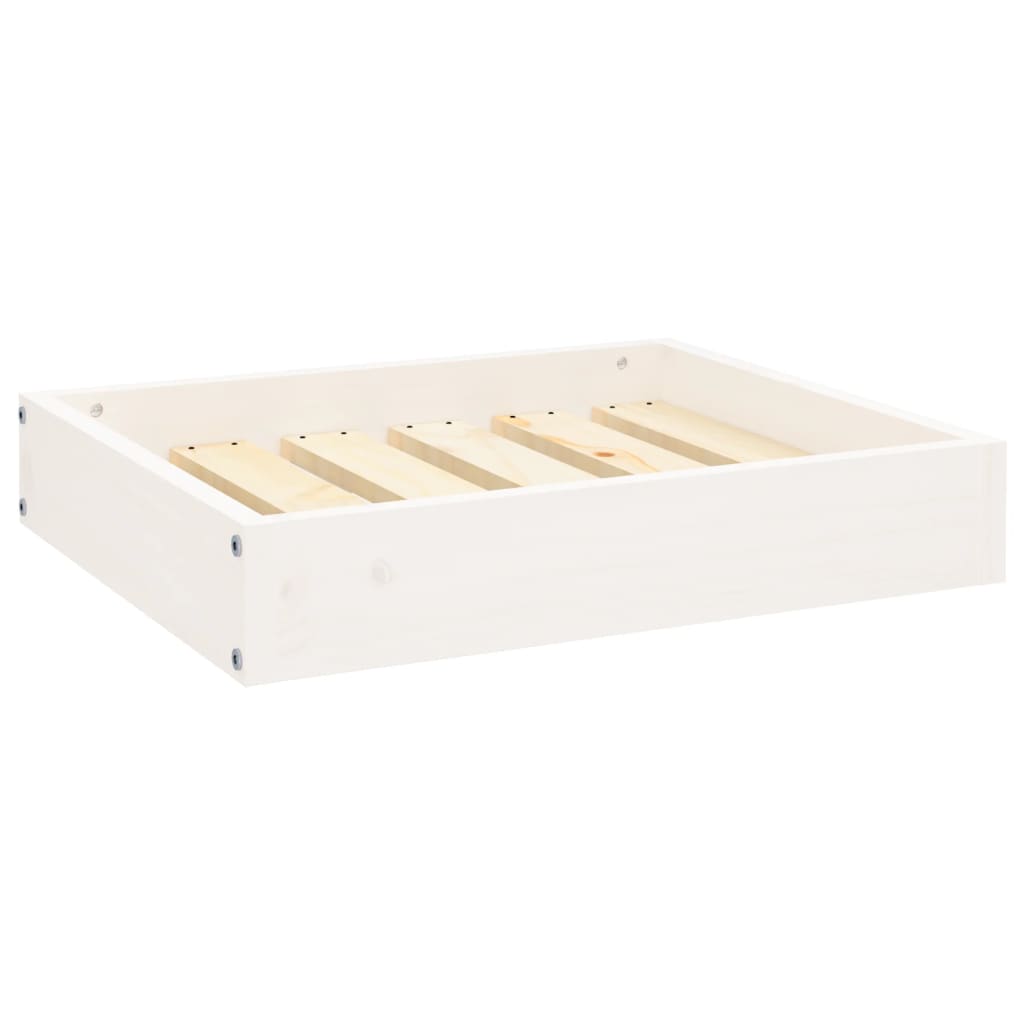 Panier pour chien blanc 51,5x44x9 cm en pin massif
