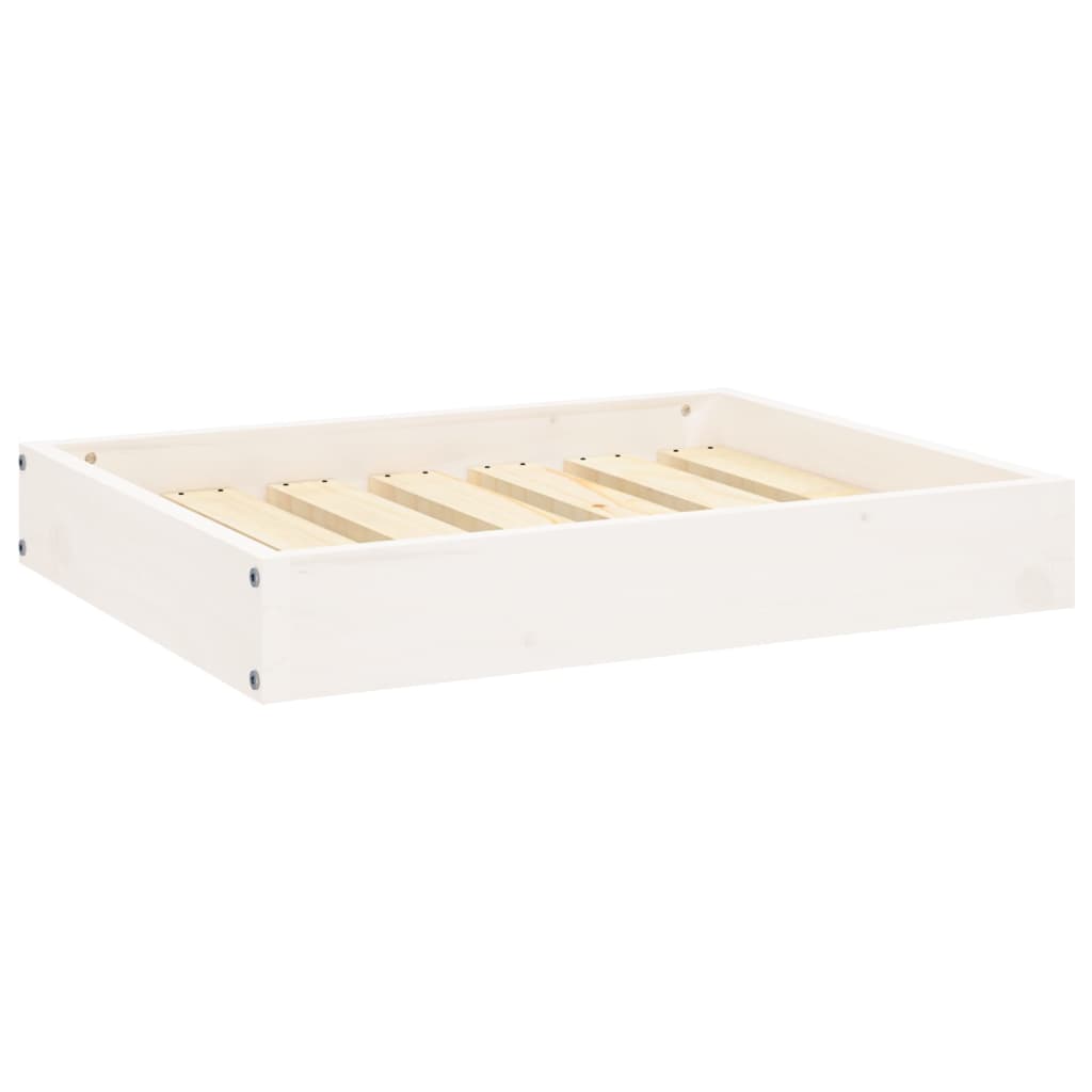 Lit pour chien blanc 61,5x49x9 cm en bois de pin massif