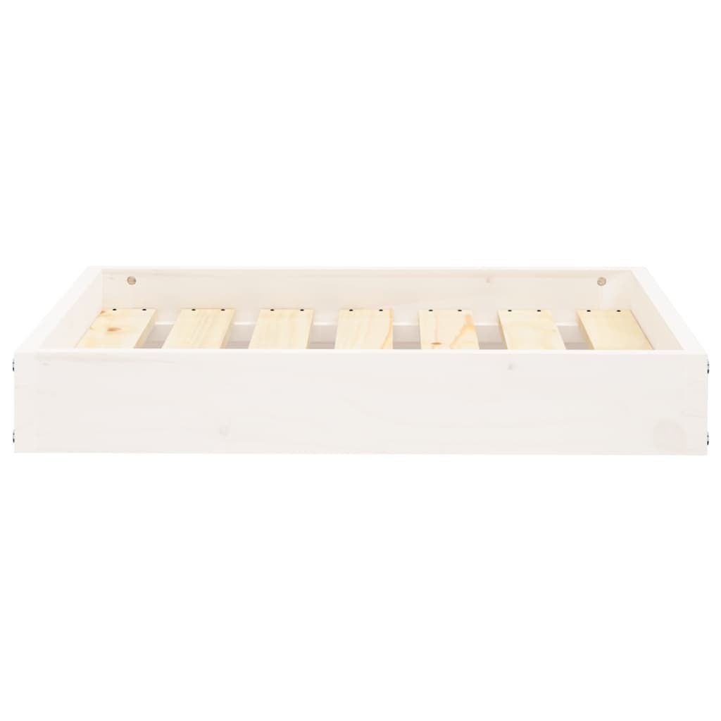 Lit pour chien blanc 61,5x49x9 cm en bois de pin massif