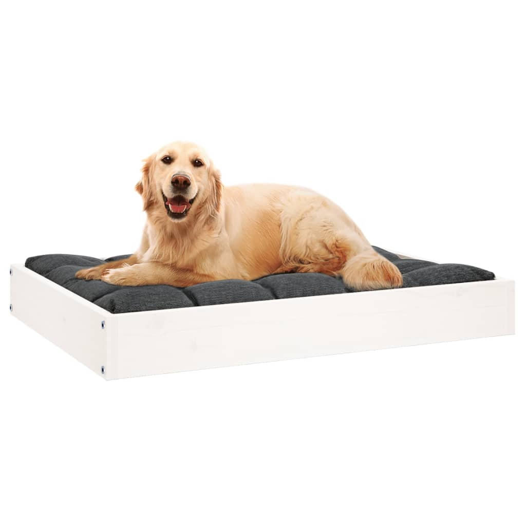 Dog bed white 71.5x54x9 cm solid pine wood