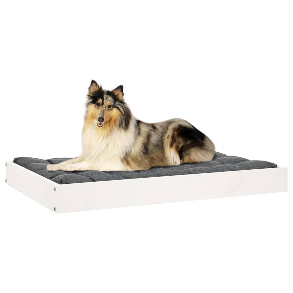 Dog bed white 91.5x64x9 cm solid pine wood