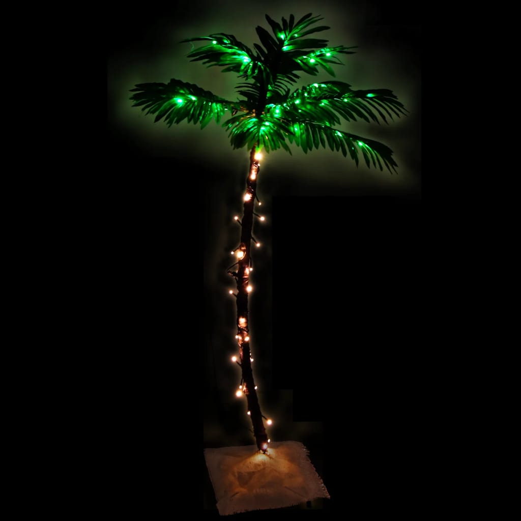 Palmier artificiel LED blanc chaud 72 LED 120 cm