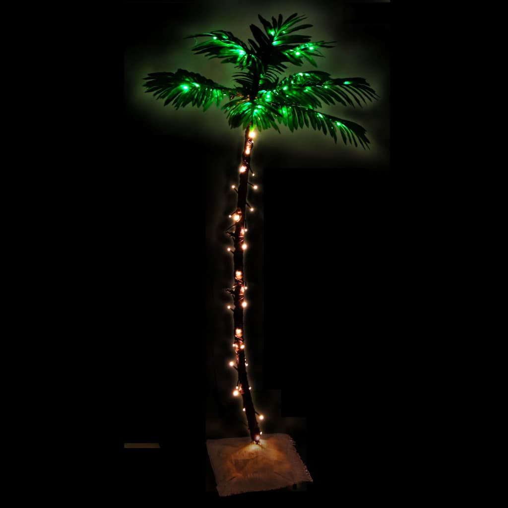 Artificial palm tree with 88 warm white LEDs, 150 cm