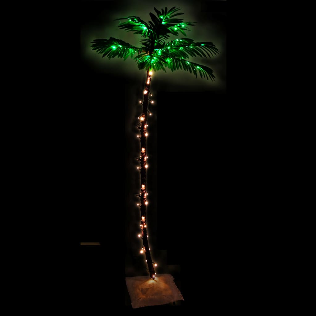 Palmier artificiel avec 96 LED blanc chaud, 180 cm