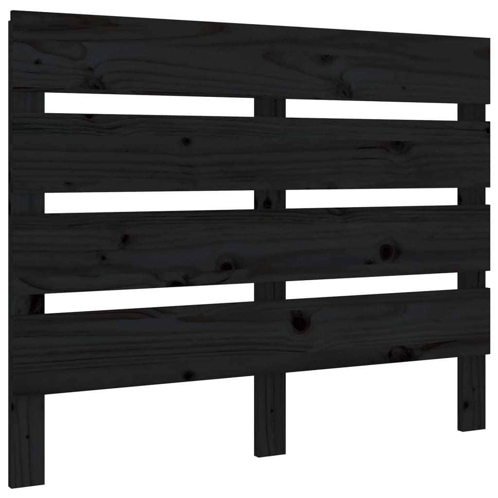 Bed Headboard Black 100x3x80 cm Solid Pine