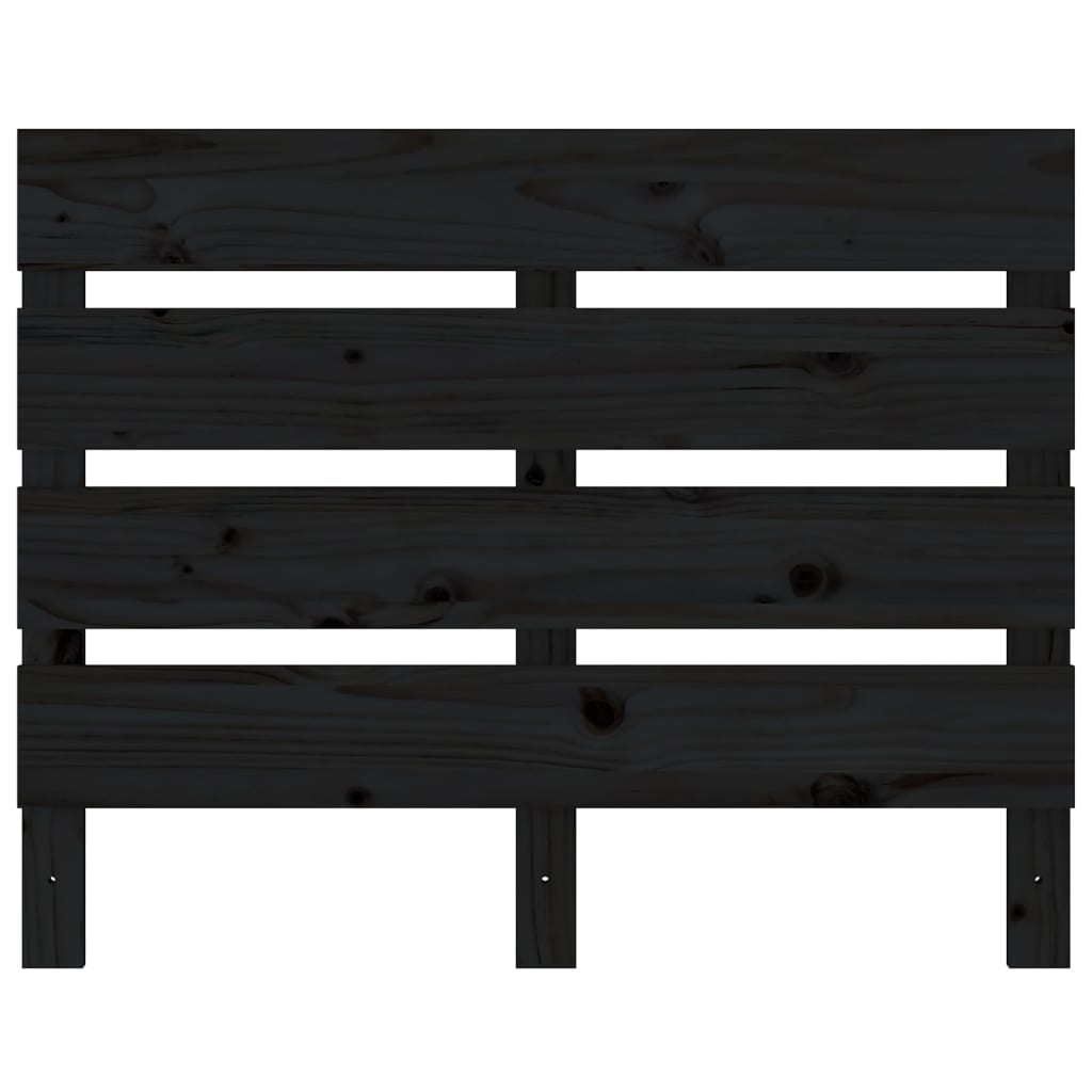 Bed Headboard Black 100x3x80 cm Solid Pine