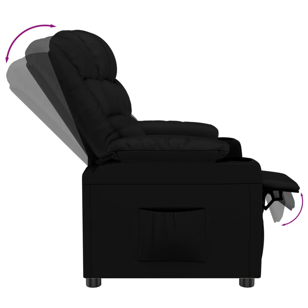 Fauteuil de relaxation simili cuir noir