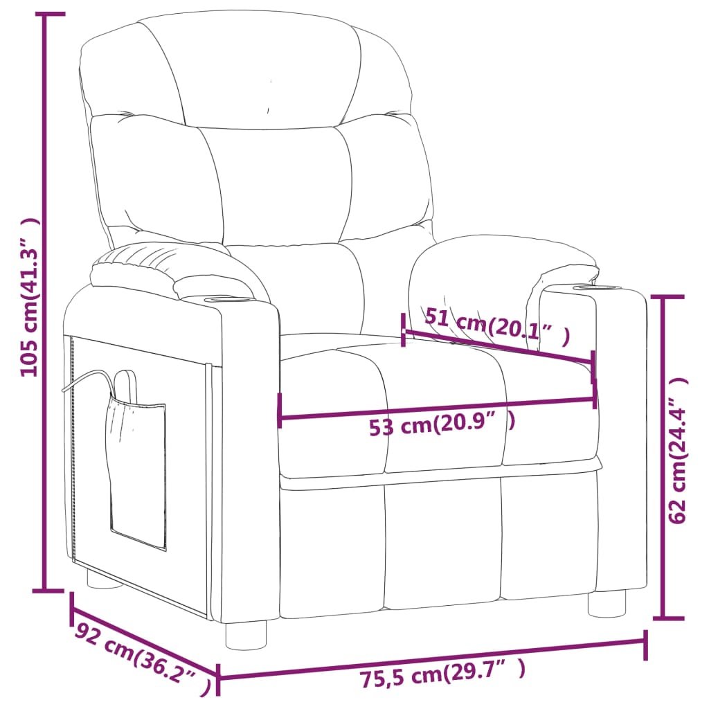 Massagesessel Braun Stoff