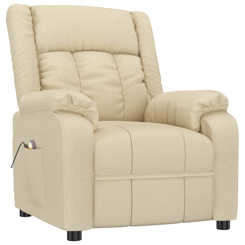 Massagesessel Creme Stoff