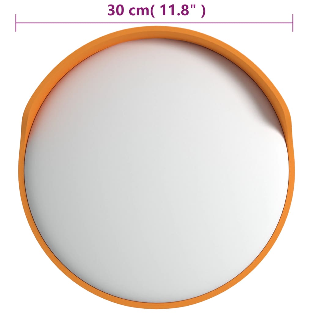 Konvexer Verkehrsspiegel für den Außenbereich Orange Ø30 cm Polycarbonat