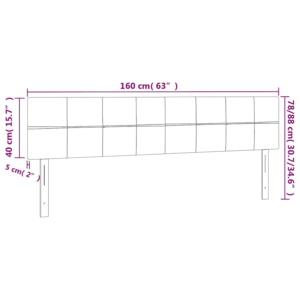 Kopfteile Dunkelgrau 160x5x78/88 cm Stoff