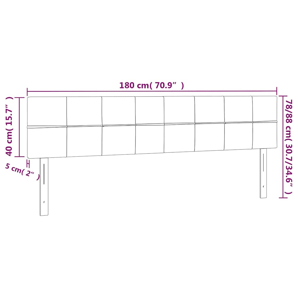 Kopfteile Dunkelgrau 180x5x78/88 cm Stoff