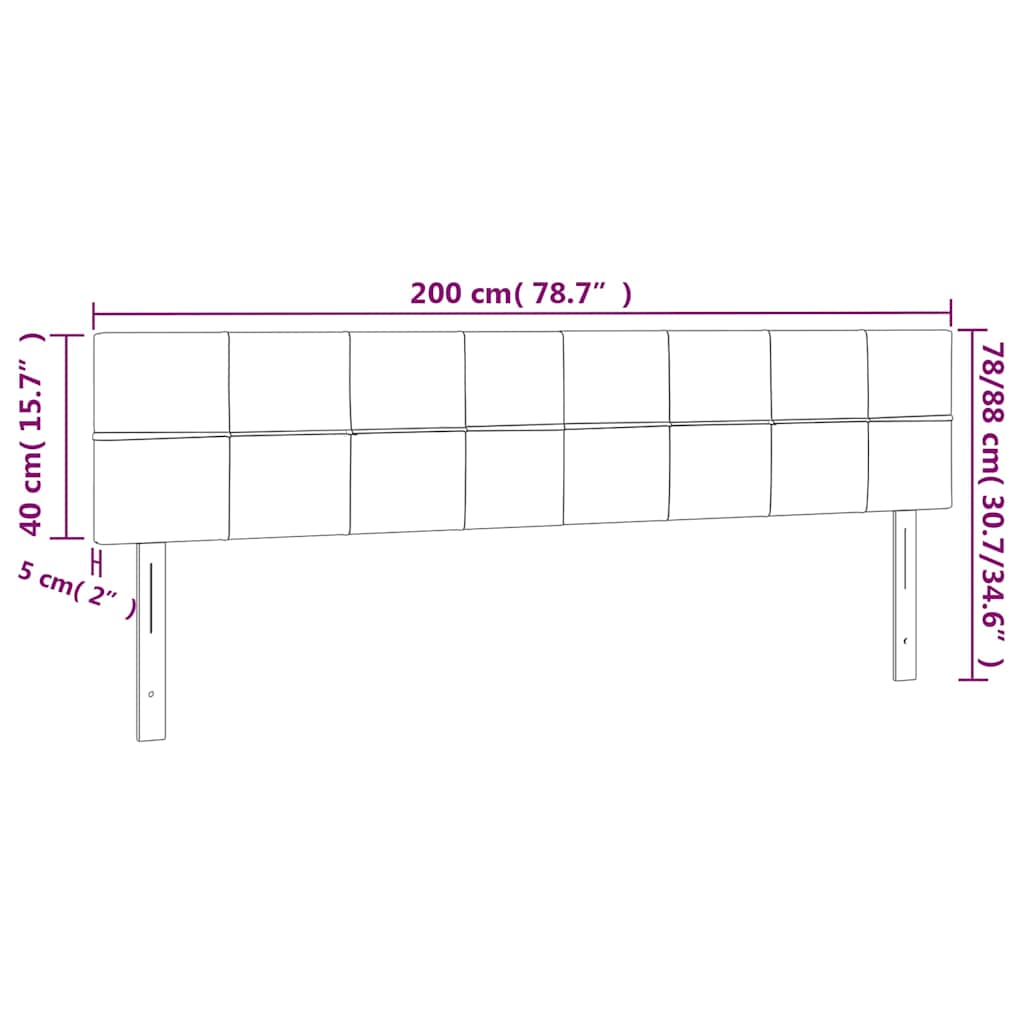 Kopfteile Dunkelgrau 200x5x78/88 cm Stoff
