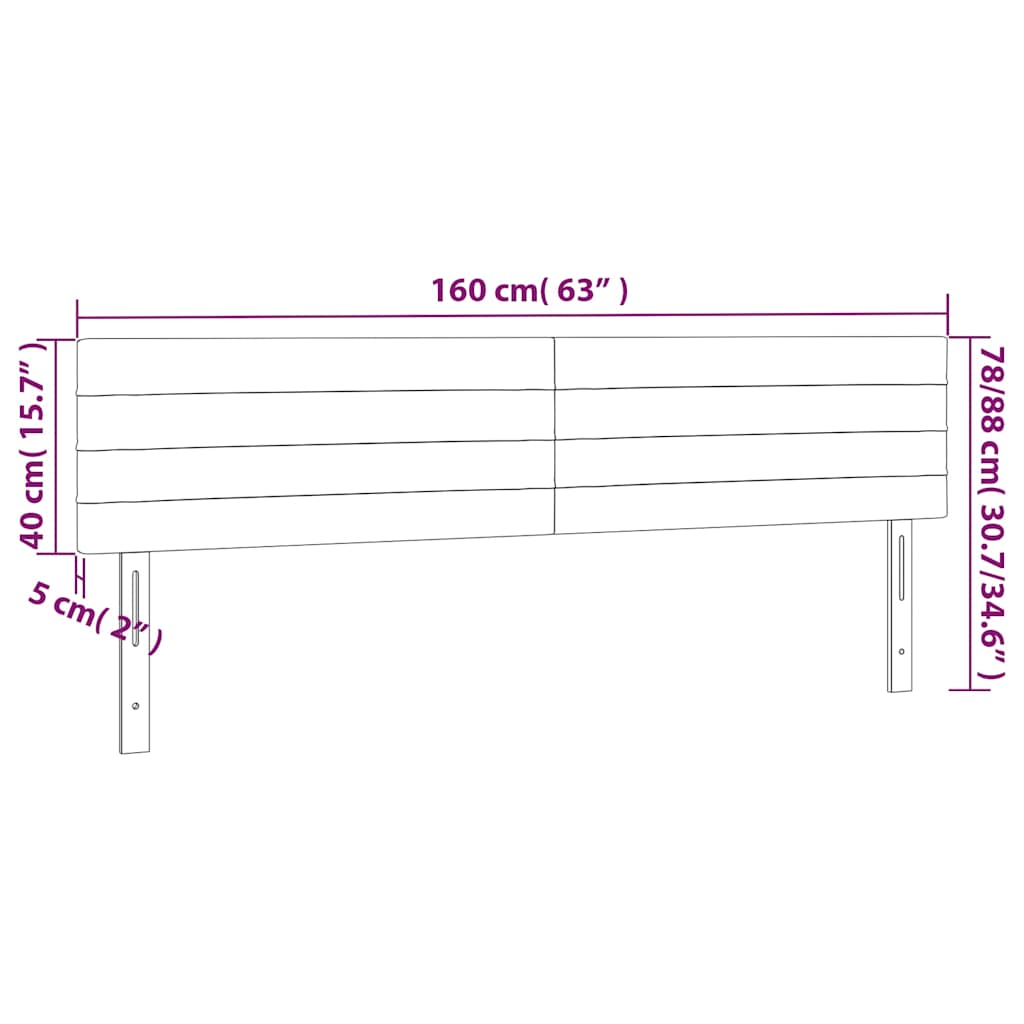 Kopfteile Blau 160x5x78/88 cm Stoff