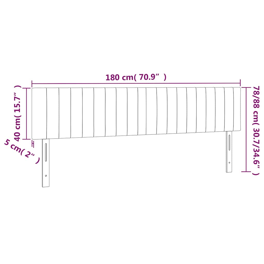 Kopfteile Blau 180x5x78/88 cm Stoff