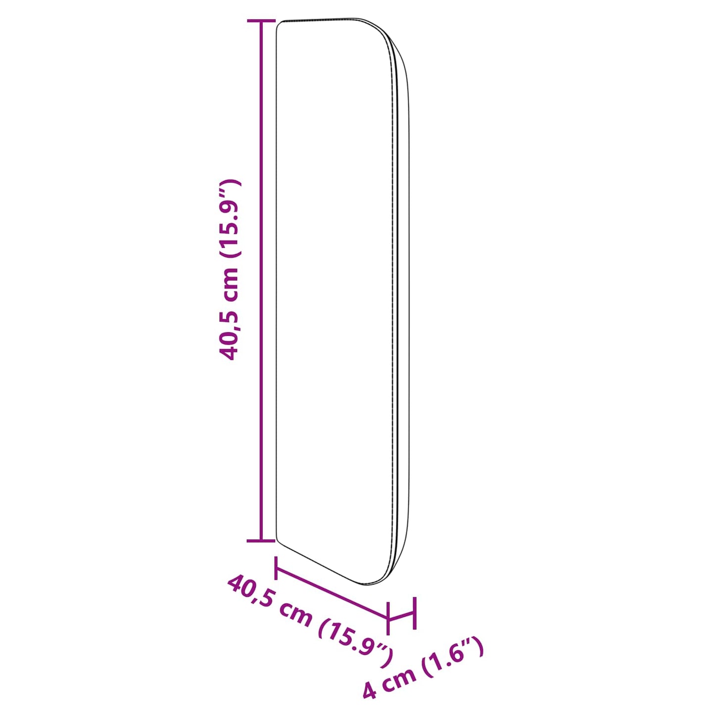 Kopfteil Ohr Braun 40,5 x 40,5 x 4 cm PVC