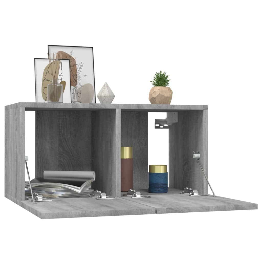 TV-Wandschränke 4 Stk. Grau Sonoma 60x30x30 cm Holzwerkstoff