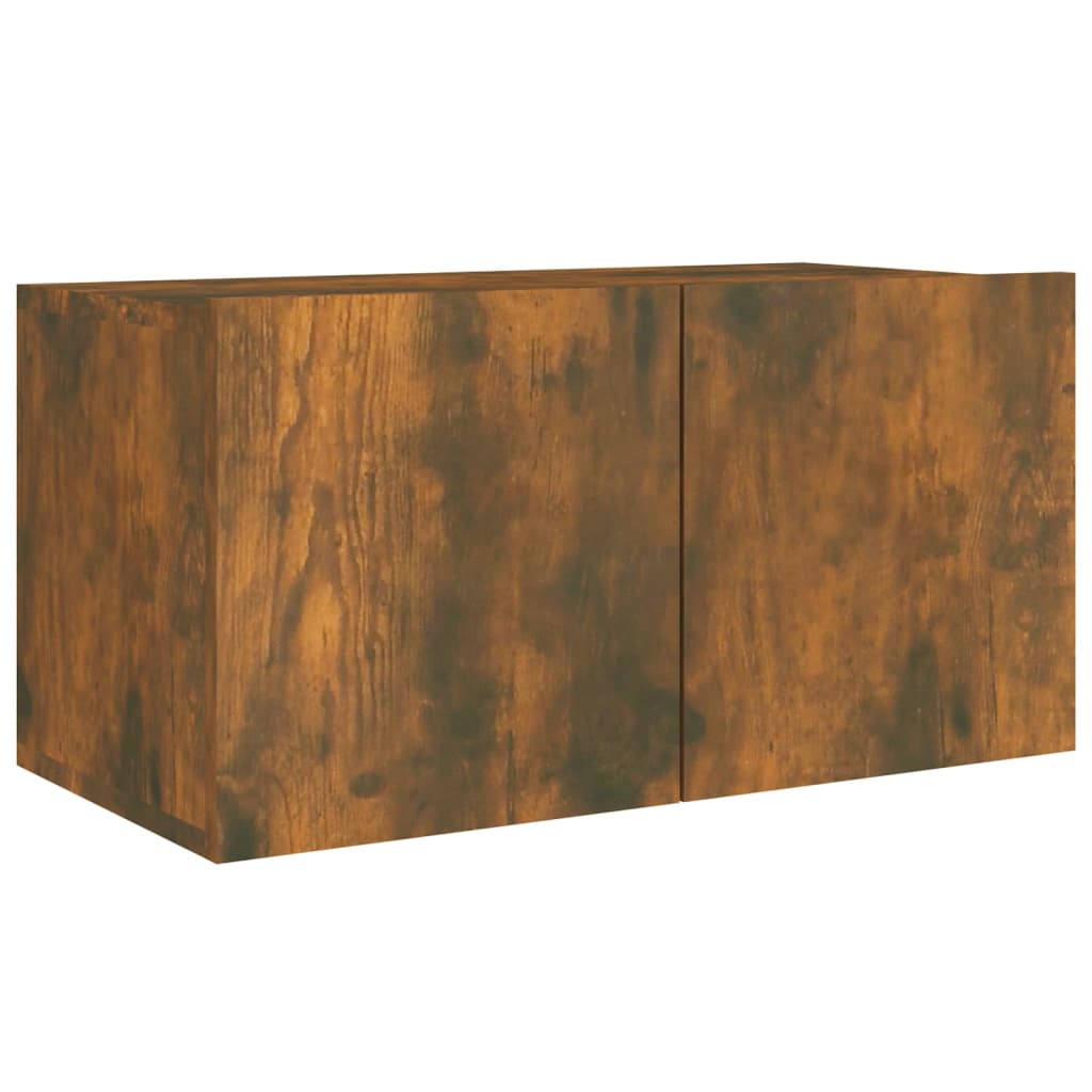 Ensemble de meubles TV 4 pièces en bois de chêne fumé