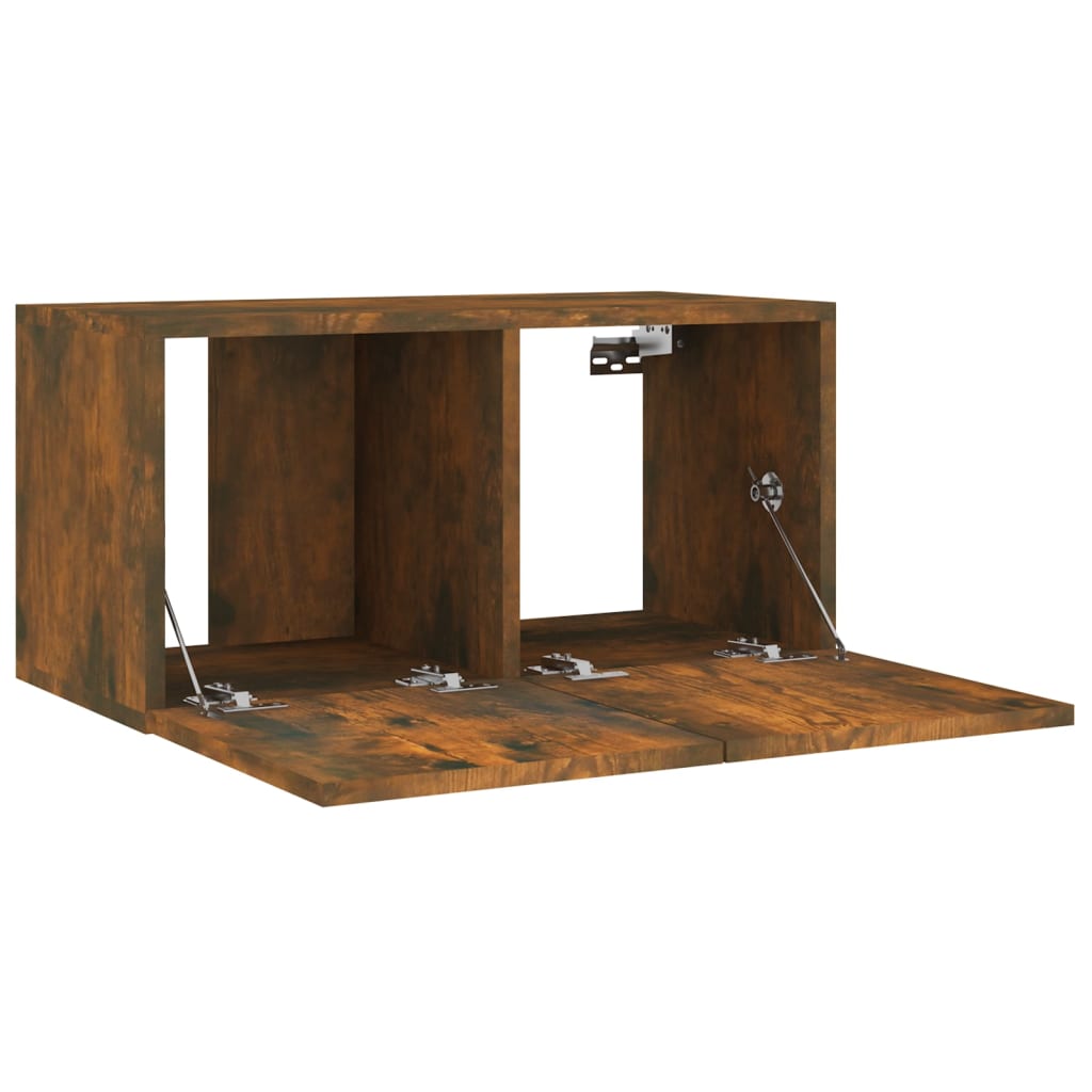 Ensemble de meubles TV 4 pièces en bois de chêne fumé