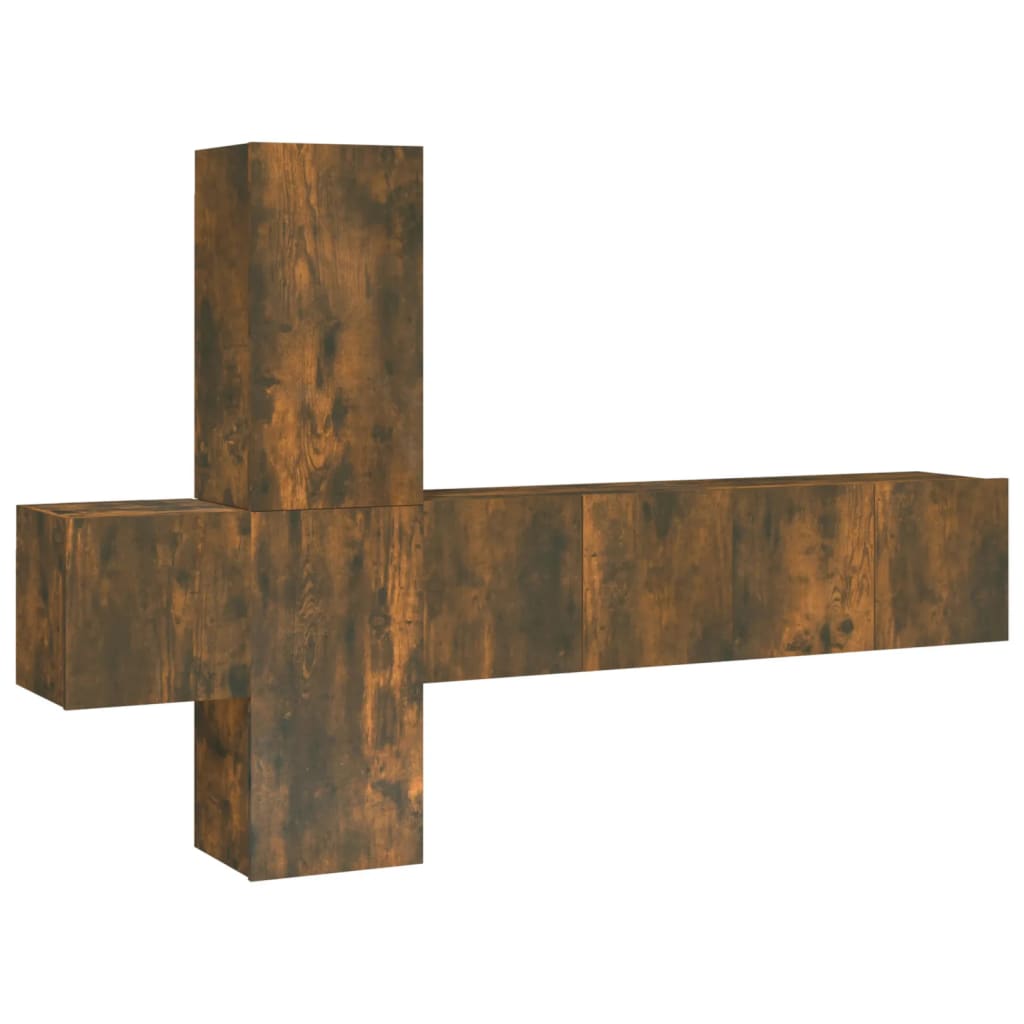 5-tlg. TV-Schrank-Set Räuchereiche Holzwerkstoff