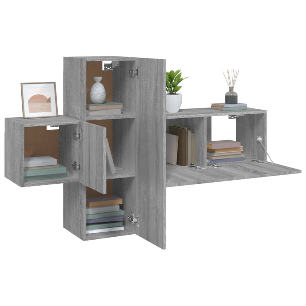 Ensemble de meubles TV 3 pièces, en bois de Sonoma gris