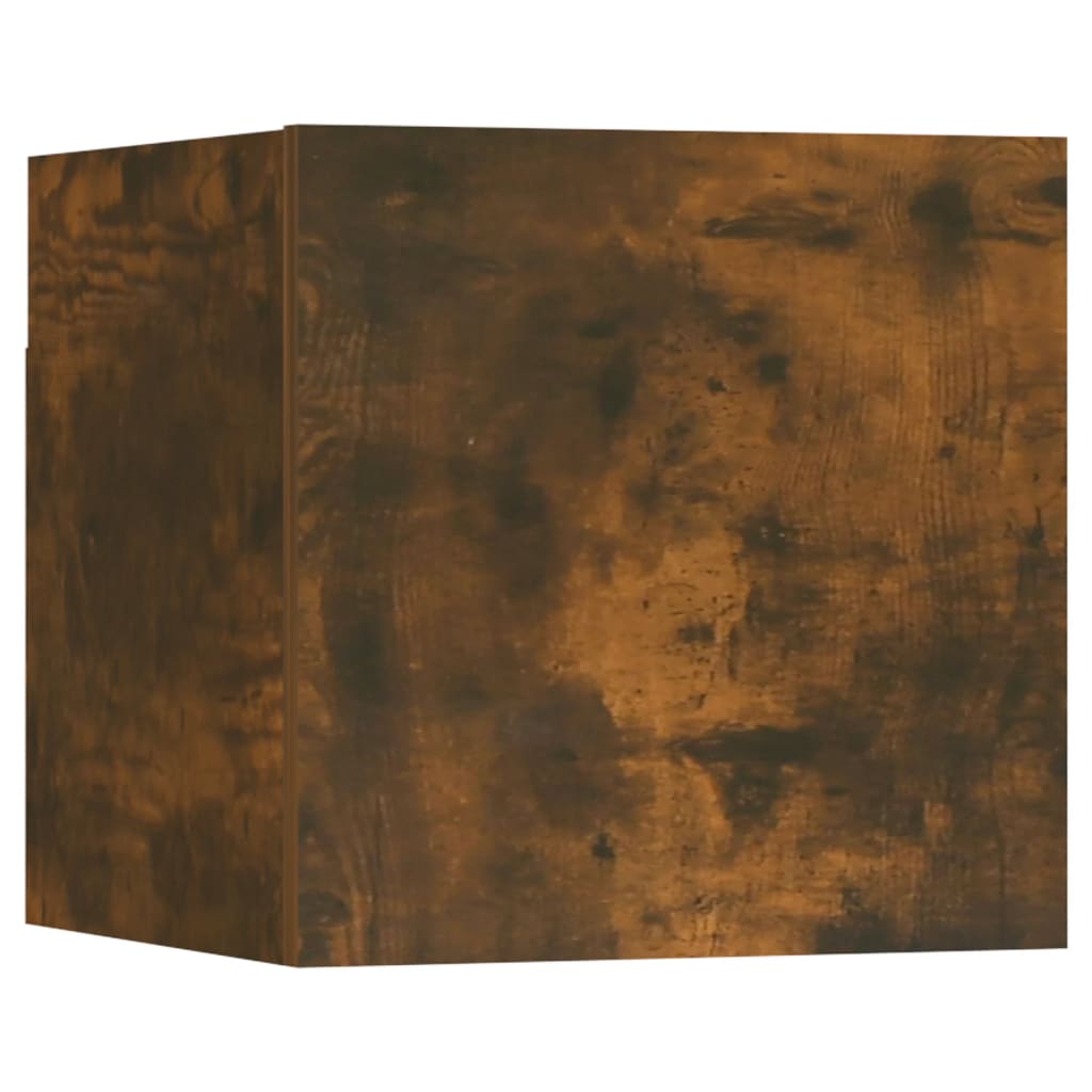 Ensemble de meubles muraux TV en bois de chêne fumé