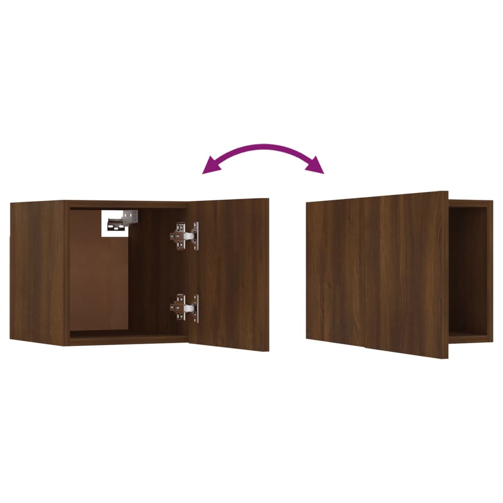 TV-Wandschränke 8 Stk. Braun Eichen-Optik 30,5x30x30 cm