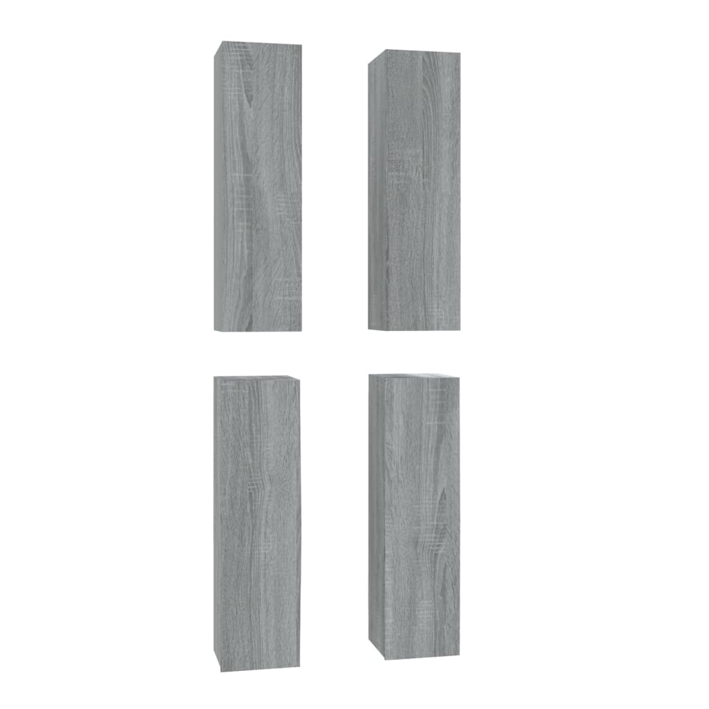Meubles TV 4 pièces, gris Sonoma, 30,5 x 30 x 110 cm, matériau à base de bois