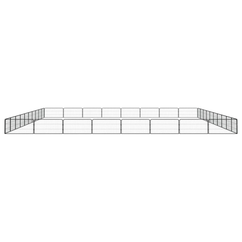 36-tlg. Hundelaufstall Schwarz 100x50cm Stahl Pulverbeschichtet