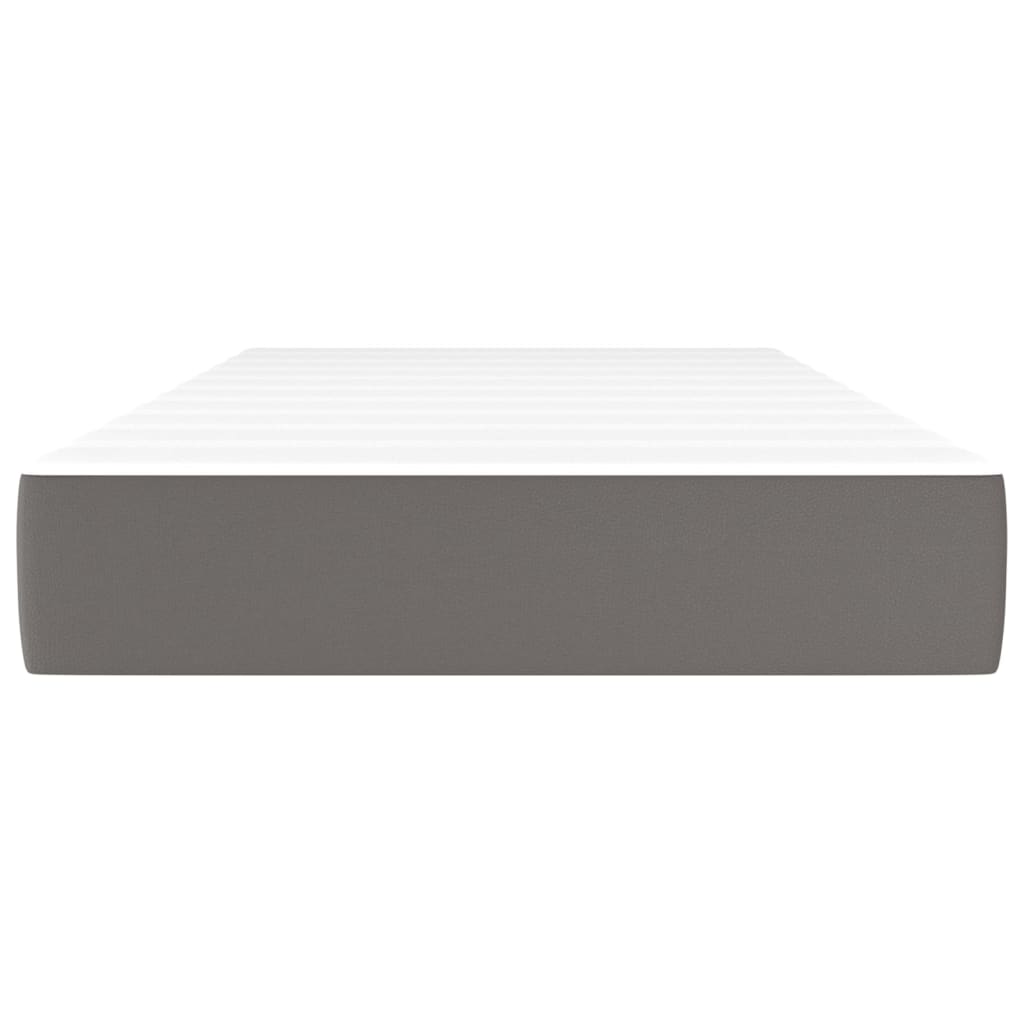 Pocket spring mattress grey 80x200x20 cm artificial leather