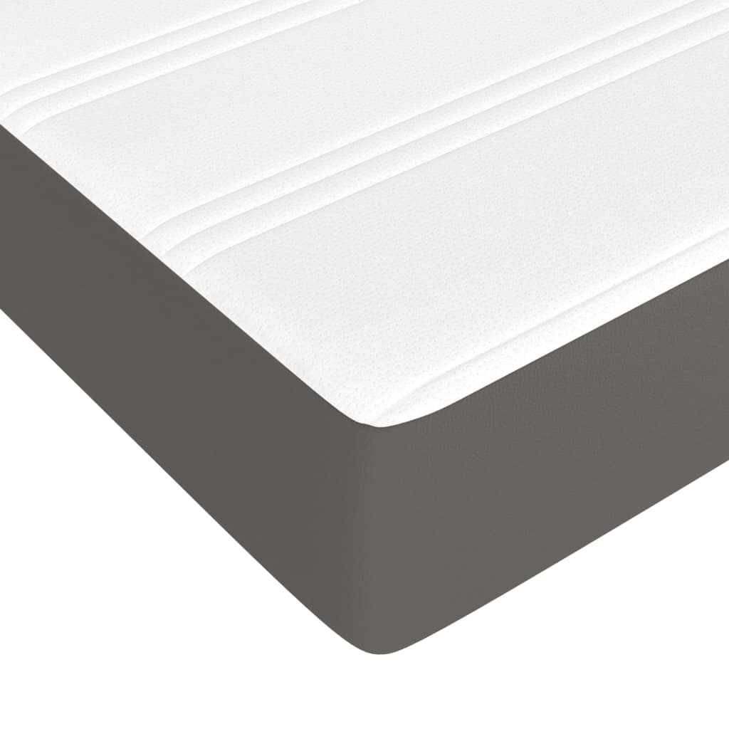 Pocket spring mattress grey 80x200x20 cm artificial leather