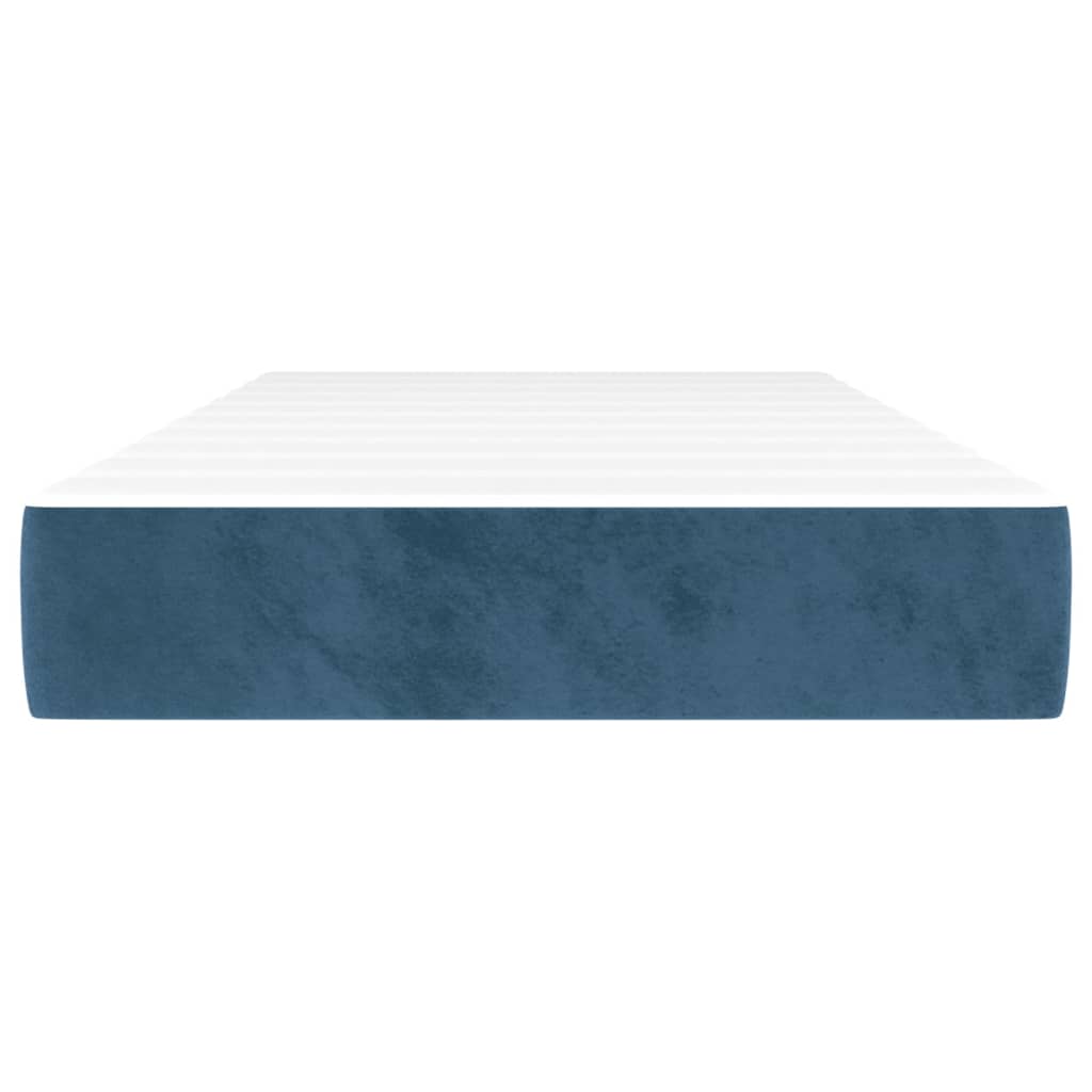 Matelas à ressorts ensachés bleu foncé 80x200x20 cm velours