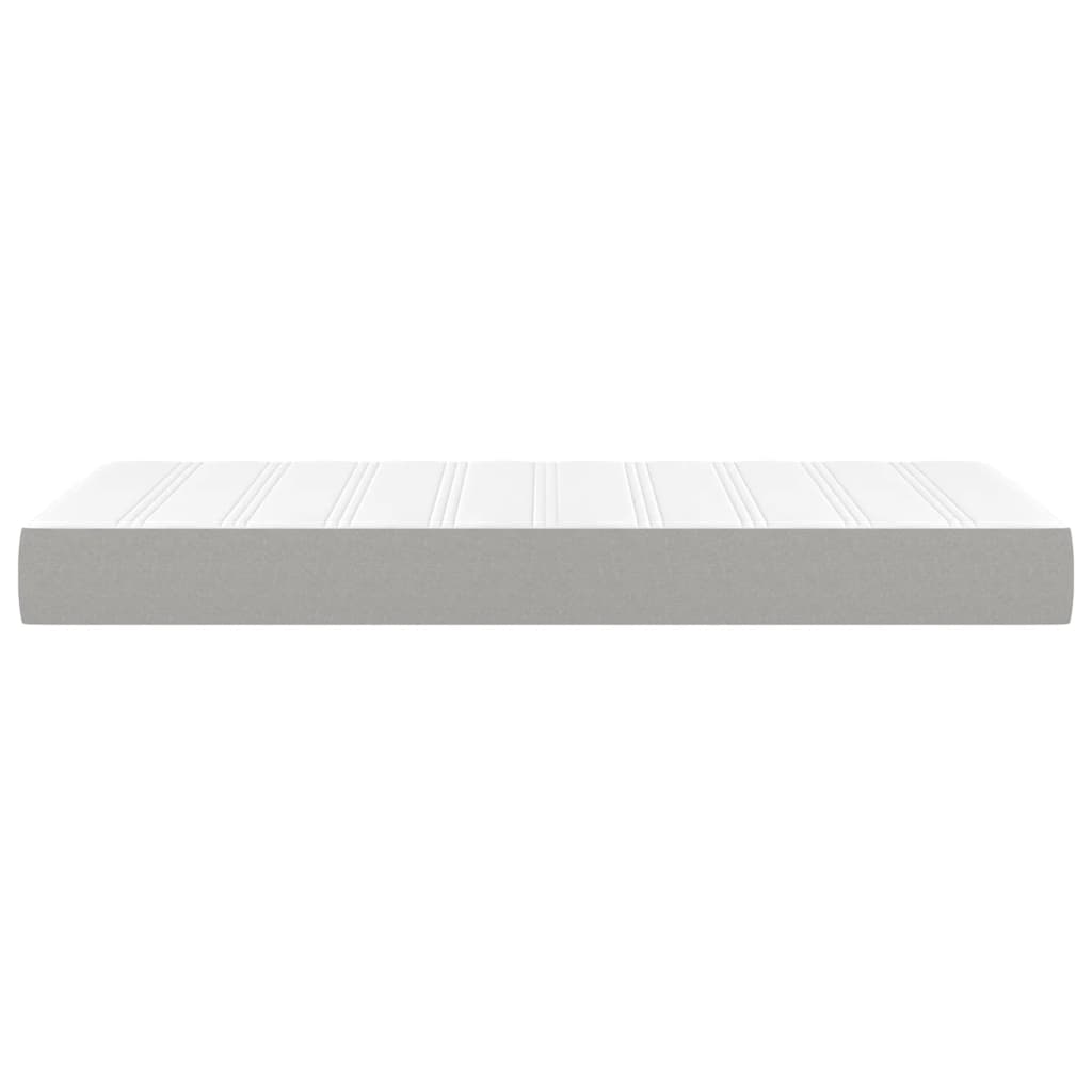 Pocket spring mattress light grey 90x190x20 cm fabric