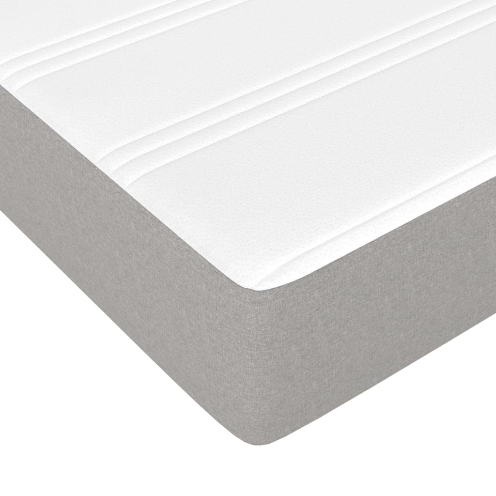 Pocket spring mattress light grey 90x190x20 cm fabric
