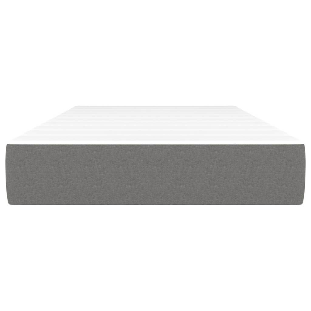 Pocket spring mattress dark grey 90x190x20 cm fabric