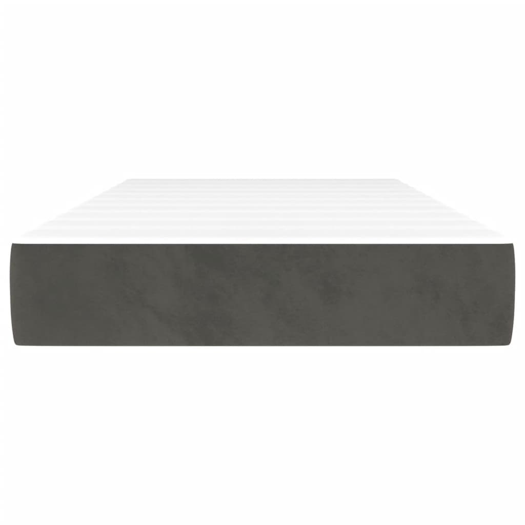Pocket spring mattress dark grey 90x190x20 cm velvet