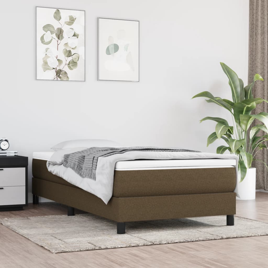 Pocket spring mattress dark brown 90x200x20 cm fabric