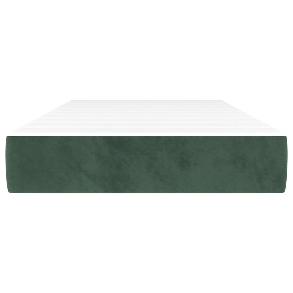 Pocket spring mattress dark green 90x200x20 cm velvet