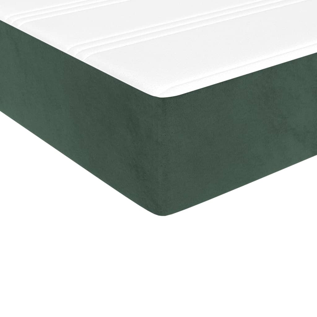 Pocket spring mattress dark green 90x200x20 cm velvet