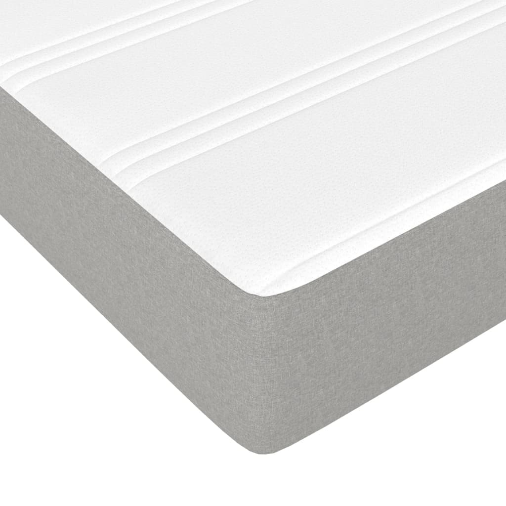 Pocket spring mattress light grey 100x200x20 cm fabric