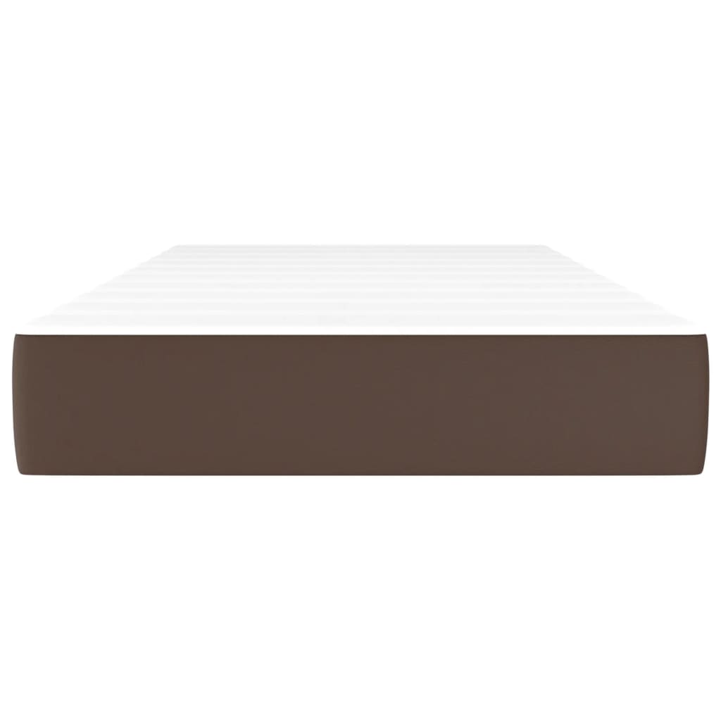 Pocket spring mattress brown 100x200x20 cm artificial leather
